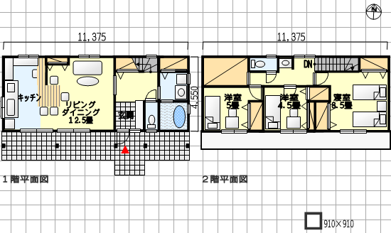 横長の狭小間取り 広々とした使いやすいキッチン 南玄関 3ｌｄｋ 31坪 住みやすい間取りのヒント